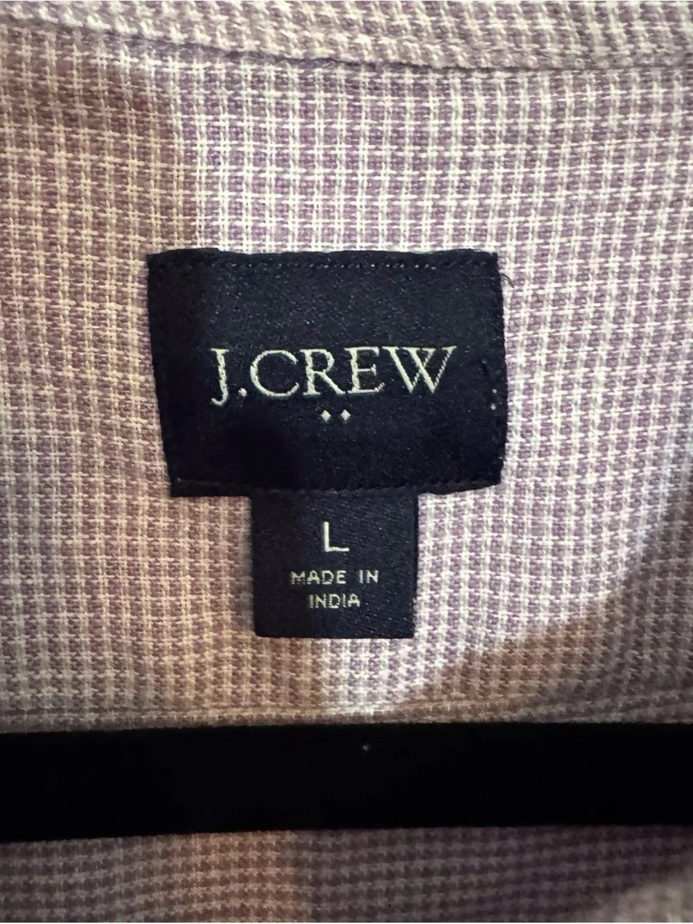 J. Crew Men’s Size Large Purple Check Houndstooth Button Up Shirt Beach Preppy